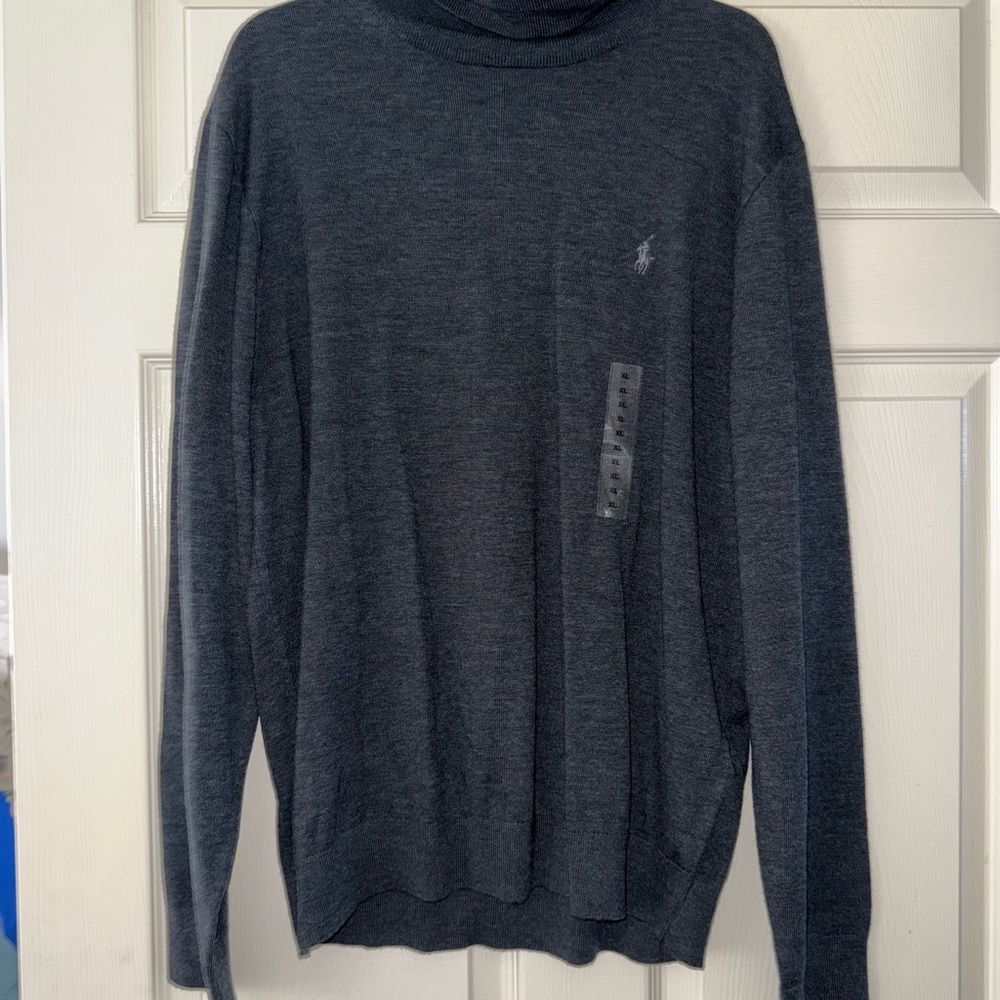 Ralph Lauren Men's Charcoal Turtleneck Sweater